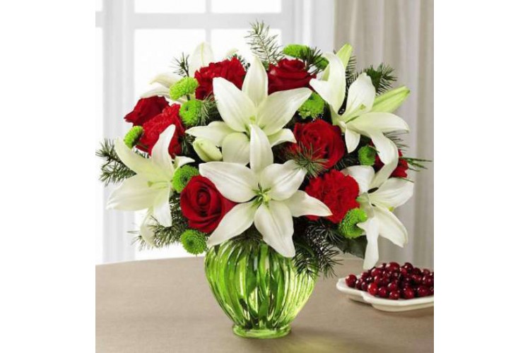 Beyaz Lilyum ve Kırmızı Güller